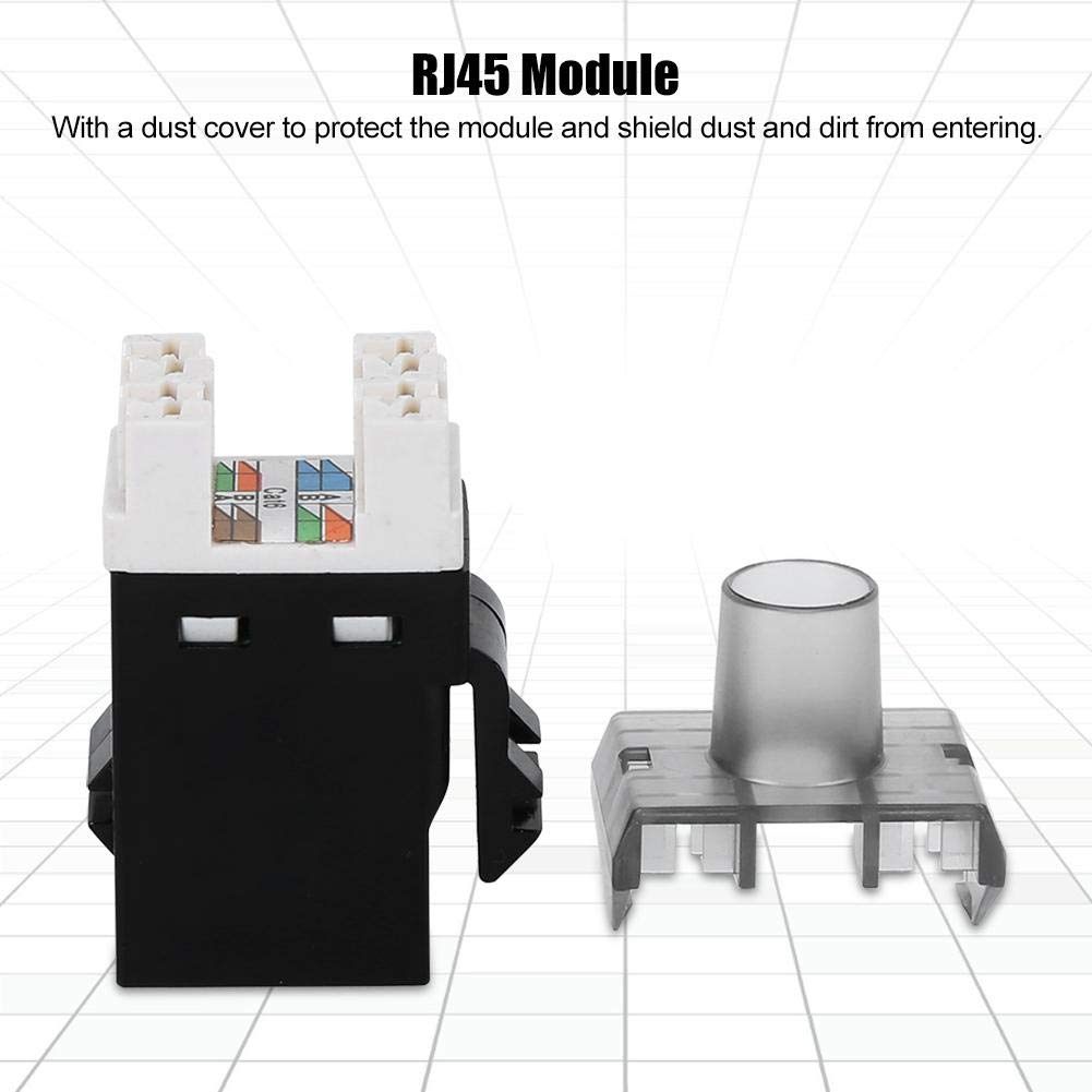 Cat 6 Keystone Jack RJ45 Module 3Pcs 180 Degree UTP Networks Information Connector Socket Adapter with Dustproof Cover - Image 5
