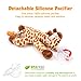 BabyHuggle Giraffe Pacifier - Stuffed Animal Binky, Soft Plush Toy with Detachable Silicone Baby Dummy, Paci Clip Leash & Squeaky Sound