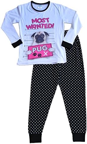 ThePyjamaFactoryGirl's Long Pyjamas Most Wanted PUG Long Girls Pj 9 to 16 Years
