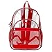 Clear Transparent School Book bag / Kids Backpack w/ Red Color Trim