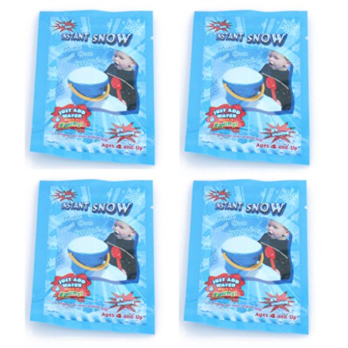 Jesse Pack of 4 Artificial Snow, Magic Instant Snow Fluffy Super Absorbant Home Ornament Party Decoration for Christmas Wedding Festival