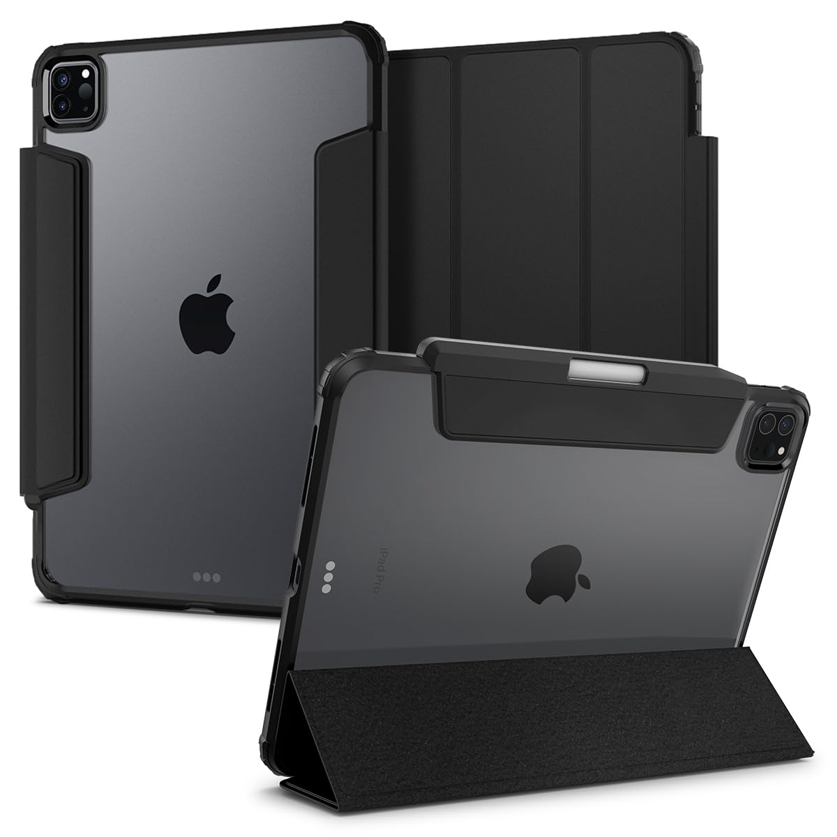 Spigen Ultra Hybrid Pro Case Compatible with iPad Pro 11 inch (2022/2021/2020/2018 Model) with pencil holder/Stand - Black
