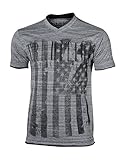 Xzavier US Flag Print Layered Hem V-neck Slim fit Muscle Tee