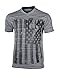 Xzavier US Flag Print Layered Hem V-neck Slim fit Muscle Tee