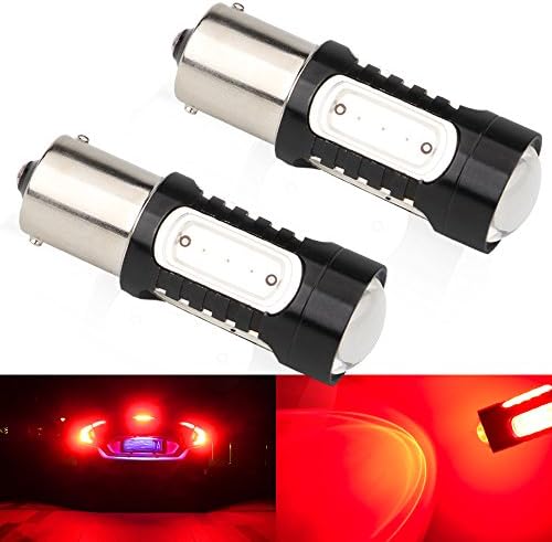 Super Bright 1156PY BAU15S 7507 7.5W LED Bulb COB BAU15S Red Brake Stop Parking Tail Light Turn Signal Bulbs Side Makers Lamp DC12-24V 2Pcs