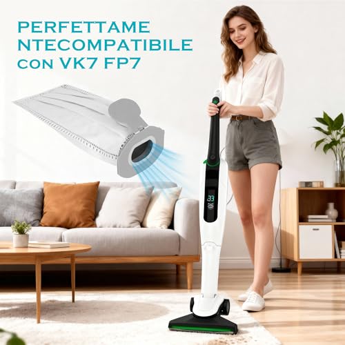 15 Kobold Bags Compatible with Kobold VK7S VK7 FP7 FP7S, with 3 Motor Filters, Kobold Bags, Replacement Bags for Kobold Vacuum Cleaners