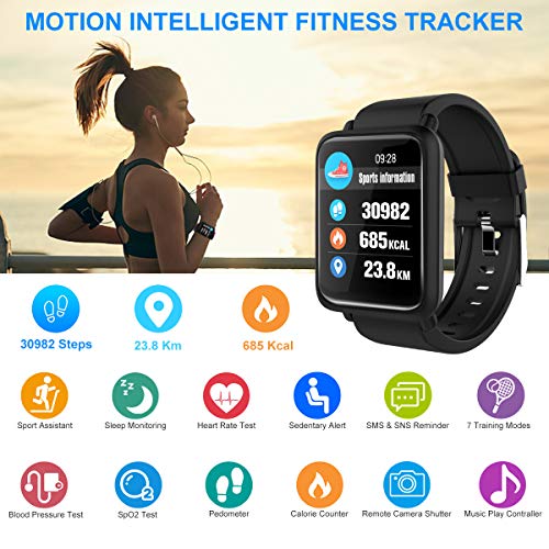 Smart Watch, Fitness Tracker Smartwatch Activity Tracker with Heart Rate Blood Pressure Monitor IP67 Waterproof Fitness Watch Sports Wrist Android Watch Wristbands for Samsung iOS Phones Men Women