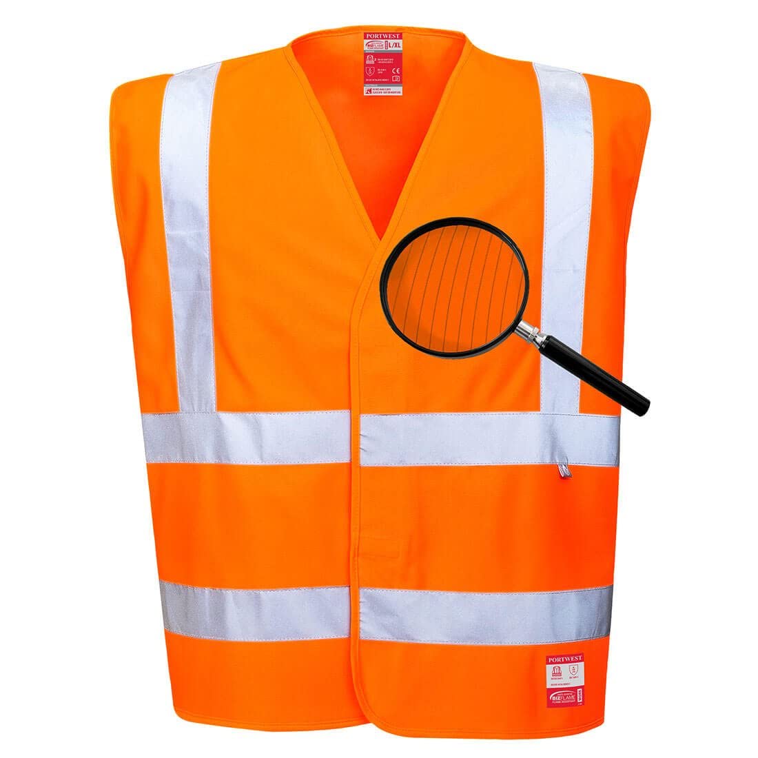 Portwest Hi-Vis Anti Static Vest - Flame Resistant, Size: L/XL, Colour: Orange, FR71ORRL/XL
