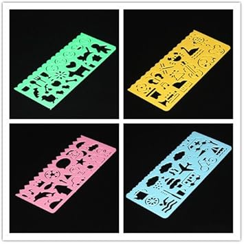 Amazon Co Jp Wunes Tm 幼稚園の漫画の学生に新しい素敵なシンプルな絵定規面白い文房具のプレゼントを子供用のテンプレートを描画50sets スポーツ アウトドア
