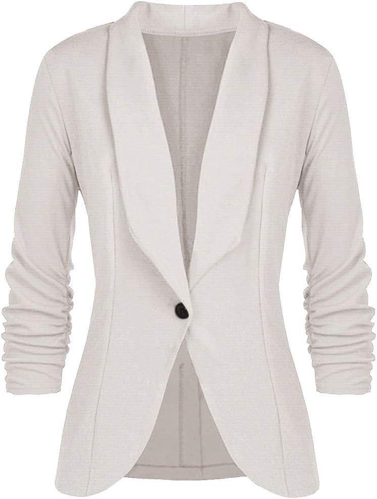 iYBUIA Fashion Women Pure OL Style Three Quarter Sleeve Blazer Elegant Slim Suit Coat