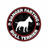 Danger Farting Bull Terrier - Color Sticker - Decal - Die Cut