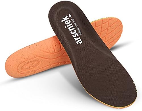 Insoles Men Women Breathable Comfortable Neutral Bow Sport Leisure Insert Insoles Perfect to Relieve Foot Pain Basketball and All Kinds of Sports Dry All Day Odorless Insoles (Men11 / Women12, Orange)