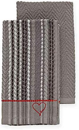 ED Ellen DeGeneres 2-Pack Kitchen Towels Set in Grey