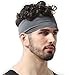 Tough Headwear Sport Headbands for Men - Workout Headbands for Women - Running Headband -Tennis Athletic Sweatband - Dark Gray