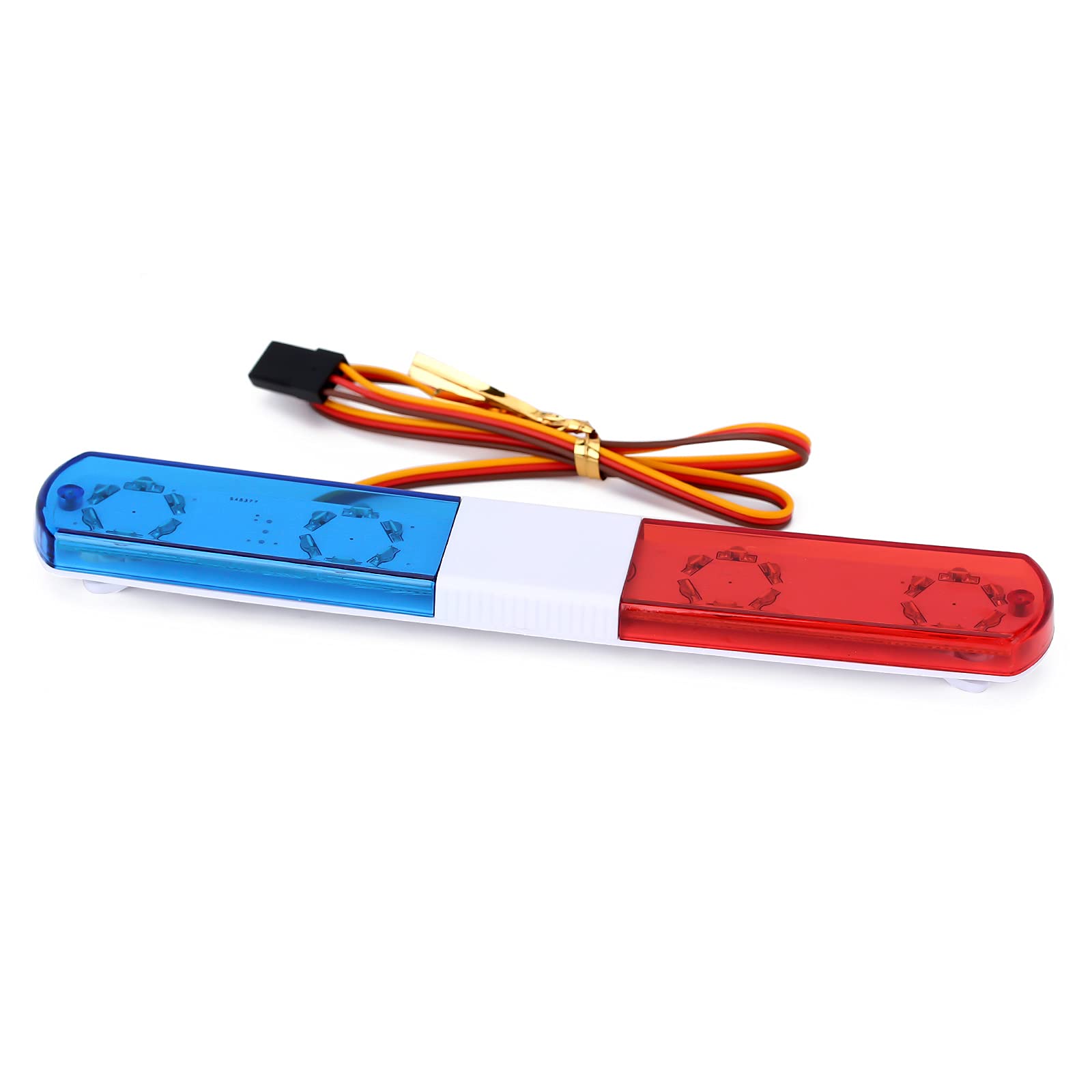 KEEDA LED Police Flash Light Bar for 1/10 1/8 1/12 RC Model Car Truck WPL D12 HSP TRX4 Tamiya CC01 D90 Axial SCX10 (145mm, Red & Blue) — image 1