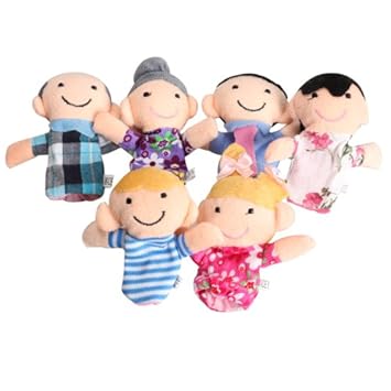 Rrimin 6Pcs Family Finger Puppets Cloth Doll Baby Educational Hand Toy Story Kid