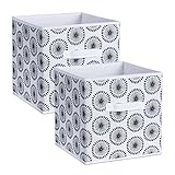 DII Foldable Fabric Storage Containers for Nurseries, Offices, Closets, Home Décor, Cube Organizers &amp; Everyday Storage Needs, (Large - 11 x 11 x 11") Starburst Black - Set of 2 (Misc.)
