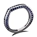 Caperci Created Blue Sapphire Wedding Ring for Women, Black Sterling Silver Wedding Band Ring Size 5-9