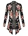 BH B.I.L.Y USA Women's Open Front Drape Hem Light Weight Cardigan Floral Printed Black 1 XXX-Large