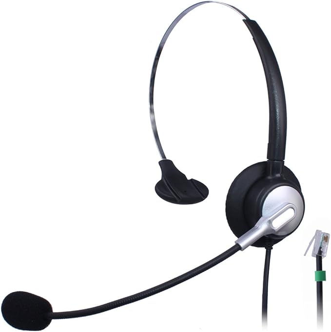 Wantek Wired Call Center Telephone Headset Headphone with Mic for NEC