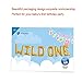 16 INCH WILD ONE Kids First Birthday Balloons with 18 Inch Big Gold Confetti Balloons, Baby Girl Boy 1st Bday Party Supplies with Air Pump