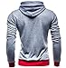 Next Class Men's Hooded Pullover Fleece Sweatshirt US L(Asian Tag size XXL) Light Gray