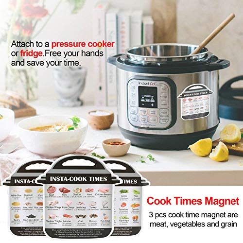 Accessories for 3 Quart Instant Pot with Recipe Cookbook for Electric Pressure Cooker - Steamer Basket, Sealing Ring, Magnetic Cheat Sheet, Egg Bites Mold, Steam Rack, Food Tongs, Silicone Mat, Mitts