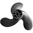 DEDC 3-Vanes Black High Strength Nylon Propeller, High Performance Propeller for Tohatsu Nissan 2.5/3.5HP Mercury Outboard