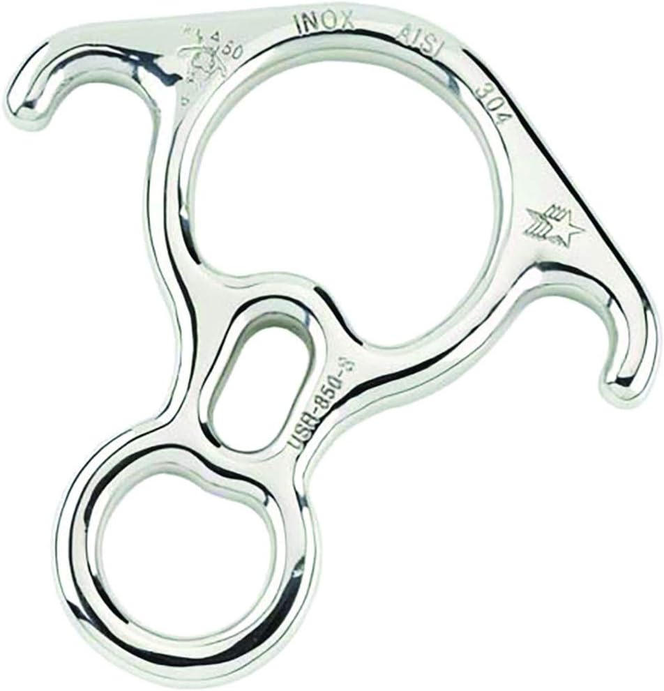 ProClimb Rescue Figure 8 Descender - Stainless Steel Belay Device w/Bent-Ears 50 kN : Climbing Rappel Devices : Sports & Outdoors