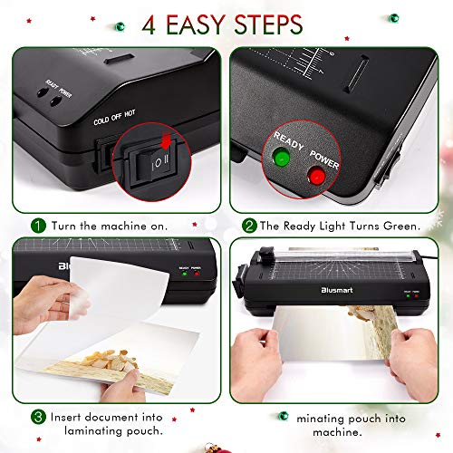 13 inches Laminator, Blusmart Multiple Function A3 Laminator with 25 Laminating Pouches, Paper