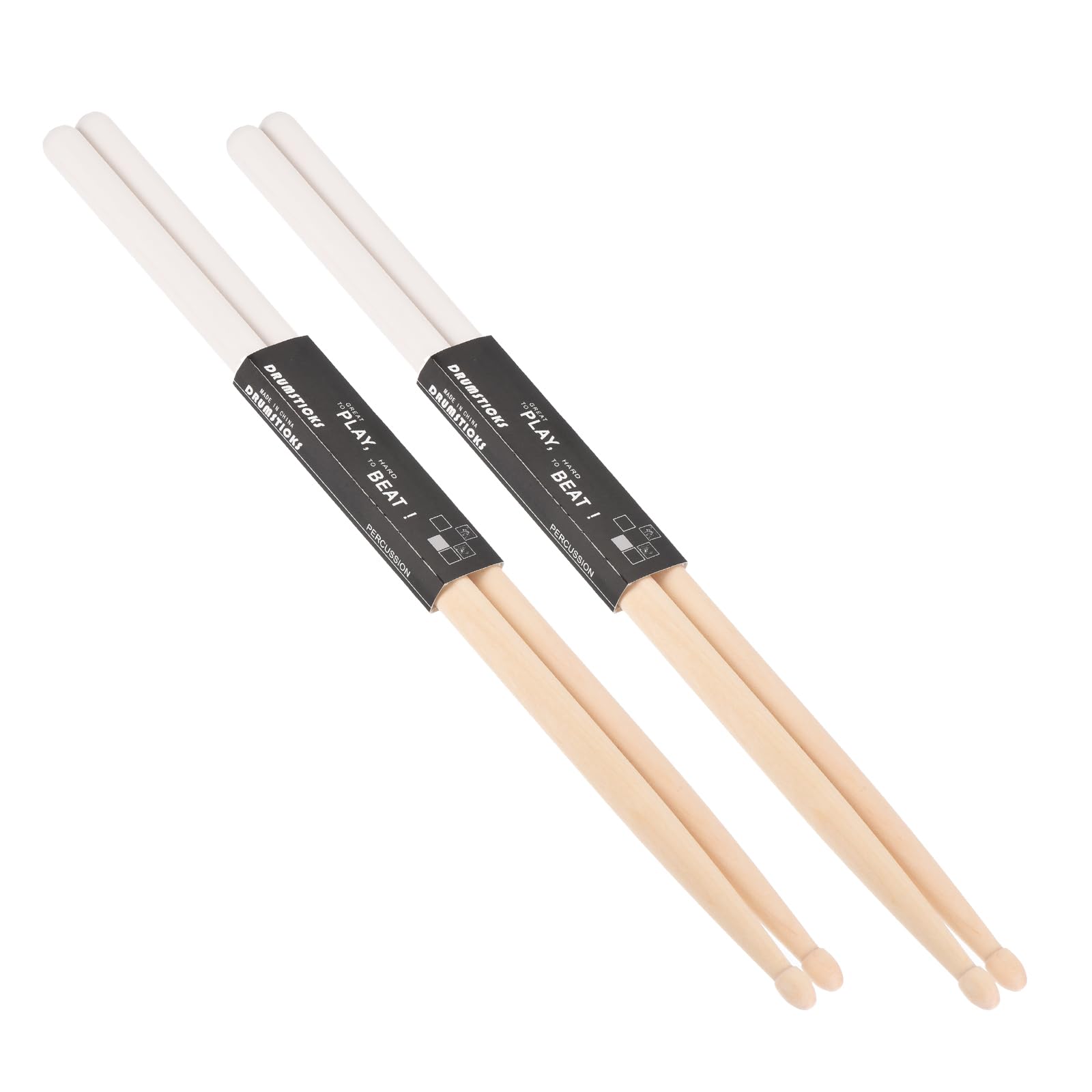PATIKIL Maple Wood Drumstick 7A Anti Slip Handle Grips Drum Stick White for Drumming Musical Instrument Percussion, 2 Pair