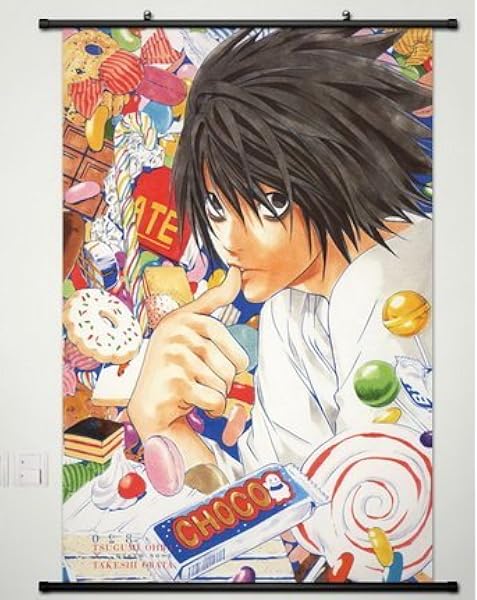 Amazon Com Death Note Wall Scroll Poster Fabric Painting For Anime L Lawliet 064 L Posters Prints