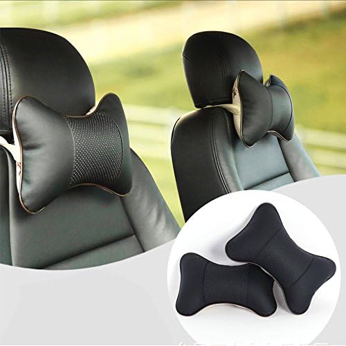 2x Car Neck Rest Cushion Headrest Seat Pillow Cover Comfortable Pad Universal PU Black color Free shipping