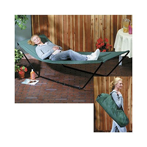 NEW portable canvas hammock & FRAME stand travel carry bag outdoor patio camping bed