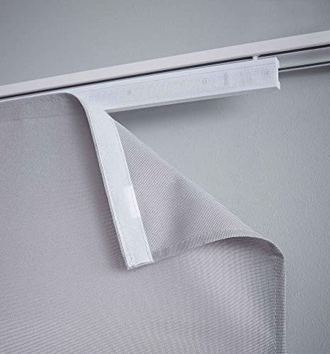 Confezione da 4 binari pieghevoli da 60 cm, colore bianco, per tende a pannello, tende a pannello, aste di contrappeso e guide a X, per l'uso in qualsiasi sistema di binari esistente, 20190417S