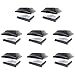 iGlow 8 Pack Black 6 x 6 Solar Post Light SMD LED Deck Cap Square Fence Outdoor Garden Landscape PVC Vinyl Wood