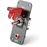 MGI SpeedWare 12V Racing Ignition Switch Panel with LED Safety Indicator &ndash; Toggle Panel Kit for Race Car, Truck, &amp; Boat (1-Switch)