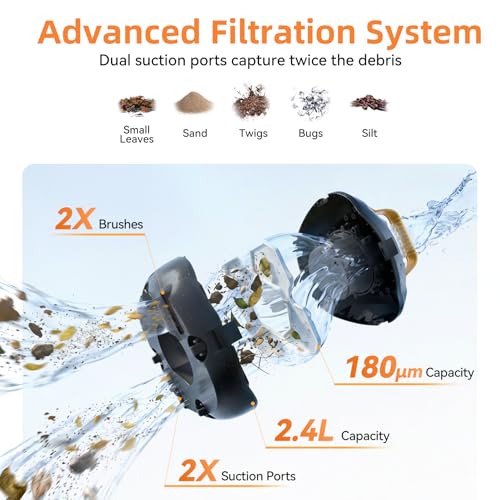 (2026 Upgrade) CoasTeering Pool Vacuum Robot, 120-Min Runtime, Powerful Dual-Motor, Adjustable Cleaning Path, Cordless Robotic Pool Cleaner Robot for Above Ground Pool and Flat Pools Up to 850 Sq.ft