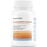 Mushroom Complex Capsules with Lion’s Mane, Reishi, Cordyceps, Chaga & Turkey Tail – True Totality Mushroom Power – Immune, Energy & Focus Support – 90 Vegan Capsules