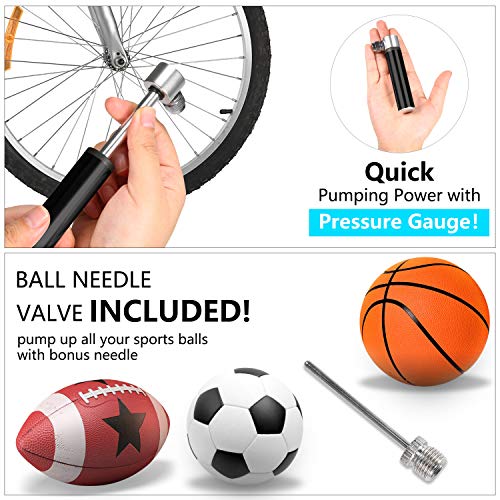 image for SHINYEVER Mini Bike Pump, Fits Presta & Schrader Valve Portable Ultral