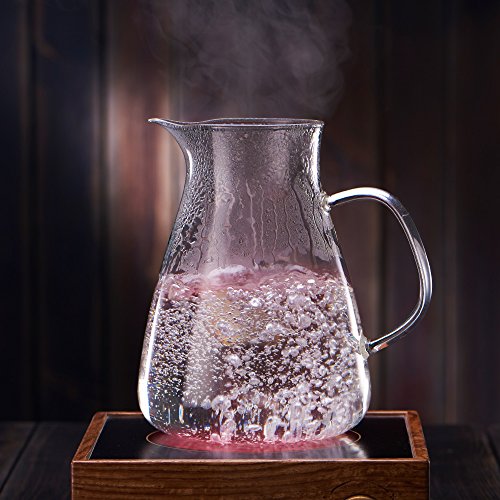 WarmCrystal, Large Glass Cold Teakettle, Pitcher and Carafe for Tea, Coffee, Lemonade and Ice Teapot (55 oz)
