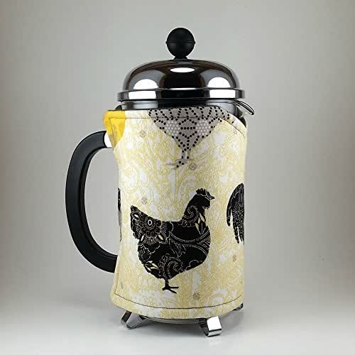French Press Cozy, 8 cup, Insulated, Chicken, Rooster