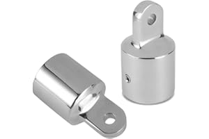 Amadget 2 PCS 3/4'' Bimini Top Caps Tube Canopy Hardware, Eye End Top Fitting Marine 316 Stainless Steel, Fits 3/4" OD Round Tubing