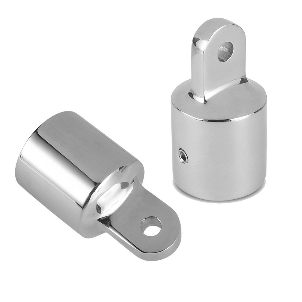 Amadget Bimini Top Caps Tube, 3/4'' Eye End Top Fitting Marine 316 Stainless Steel Hardware 19MM (Pack of 2)