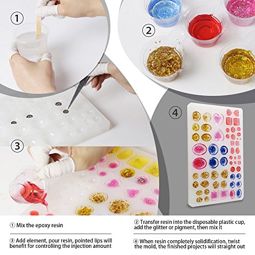 2 Cabochons+Jewelry+Silicone+Casting+Different