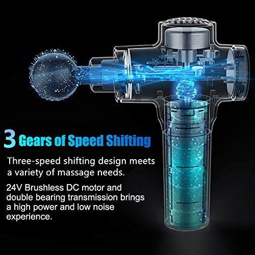 Massage Gun, Hand Held Deep Tissue Muscle Massager, Cordless Percussion Massager, Professional Personal Massage Device, Percussion Massage Device Featuring Quiet Glide Technology, [Upgrade] - Thumbnail 5