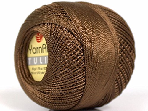 Brown Yarn Art Tulip Size 10 Microfiber Thread - 50 Gram, 273 Yards