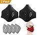 2 Pcs Anti Dust Half Face Mask with Activated Carbon Filters, PM 2.5 Windproof Cycling Facemask Washable Face Cover for Outdoor, Sports, Motorcycles, Riding - with 4 Pcs Carbon Filters