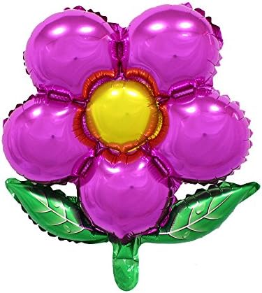 MK Shoppy Flowers Aluminum Balloons Birthday Party Balloons Wholesale Children's Toys (Rose Red)