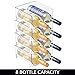 mDesign Stackable Plastic 2 Bottle Refrigerator Wine Rack - Kitchen Storage Organizer Holder for Storing Champagne, Wine, and Water Bottles - Stacking Wine Bottle Organizer for Fridge - 4 Pack - Clear